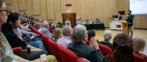 Audience listening to speaker at Runnymede & Spelthorne Volunteer Awards ceremony 2025